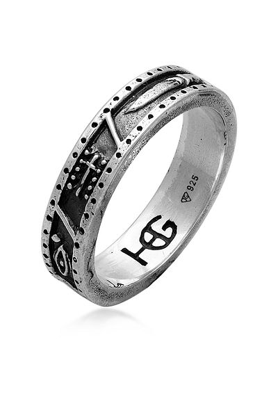 HAZE & GLORY Ring Hg - Ring Herren Aus 925 Sterling Silber, Schmuck Herren, Silberring Oxidiert, Lif