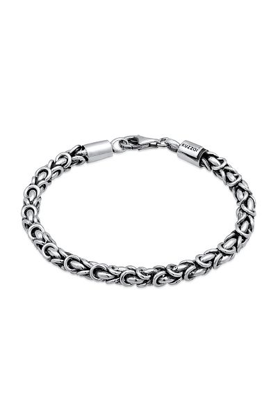 KUZZOI Armband Herren Links Basic Solid aus 925 Sterling Silber