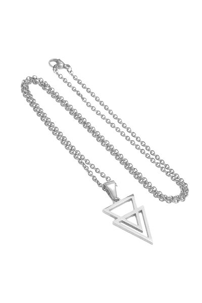 REDz Accessories Duo triangle chain, Link chain, Men, 60cm, Fashion, Stainless-Steel, Silver