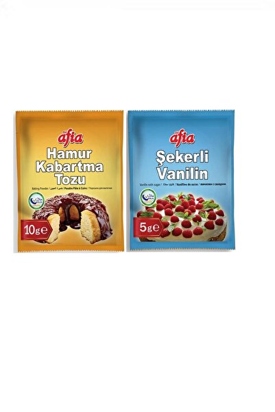 Afia Helal Sertifikalı Şekerli Vanilin 5 gr.x10 + Kabartma Tozu 10 gr.x10