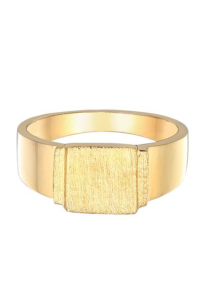 KUZZOI Ring Herren Siegelring Quadrat Matt aus 925 Sterling Silber Oxidiert