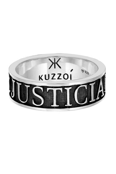 KUZZOI Ring Herrenband Schriftzug massiv aus 925 Sterling Silber