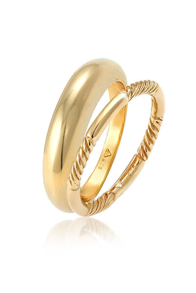 ELLI Ring Damen Bandring Set Twisted Basic Trend in 925 Sterling Silber