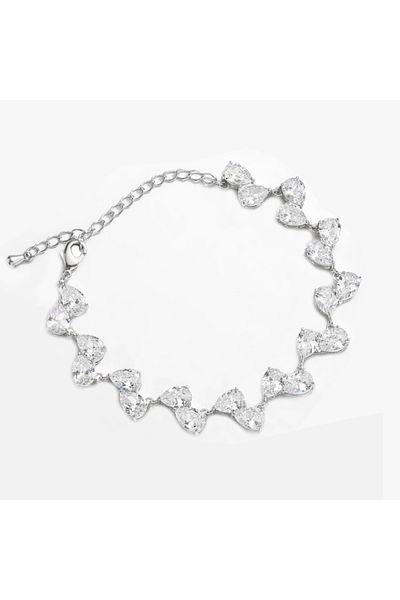 REDz Accessories Brățară Raindrop Glam, cristale de zirconiu, femei, oțel inoxidabil, argint