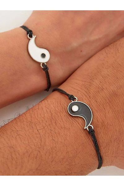 VerdeHome Ying Yang Gift Couple Bracelet Lover Bracelet 2 Pieces, Mother's Day Gift