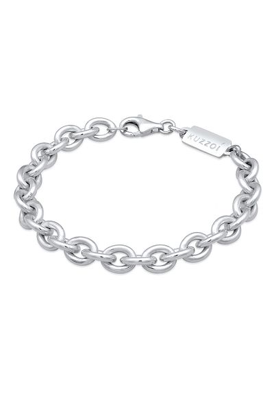KUZZOI Armband Herren Glieder Rough Basic in 925 Sterling Silber