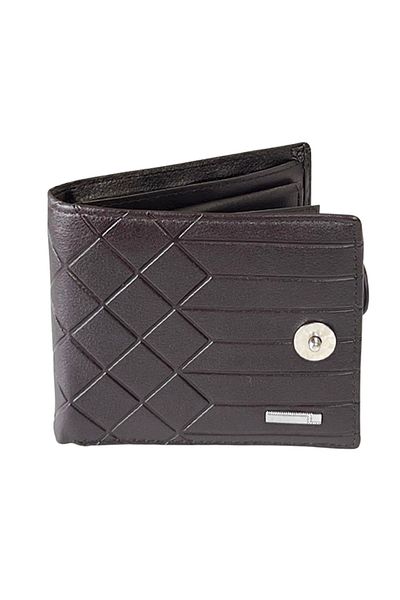 REDz Accessories Men's Wallet, Leather Look, Magnetic Clasp, Dark Brown