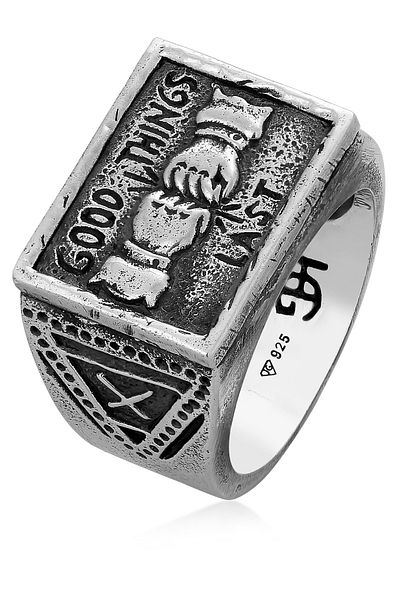 HAZE & GLORY Ring Hg - Ring Herren Aus 925 Sterling Silber, Schmuck Herren, Silberring Oxidiert, Vin