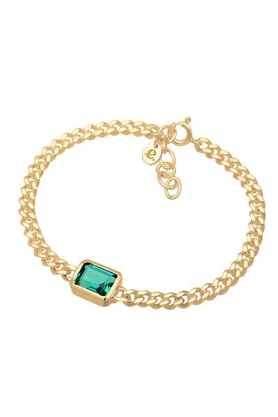 ELLI Bracelet Panzerkette Quarz Edelstein Grün 925er Silber