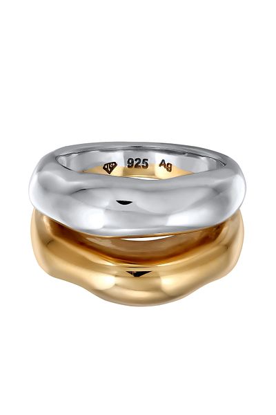 ELLI Ring Bandring 925 Sterling Silber vergoldet