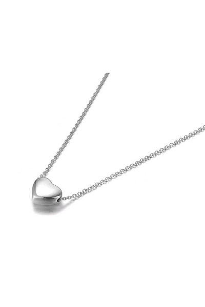 REDz Accessories Colier de damă, pandantiv cu inimă, argint