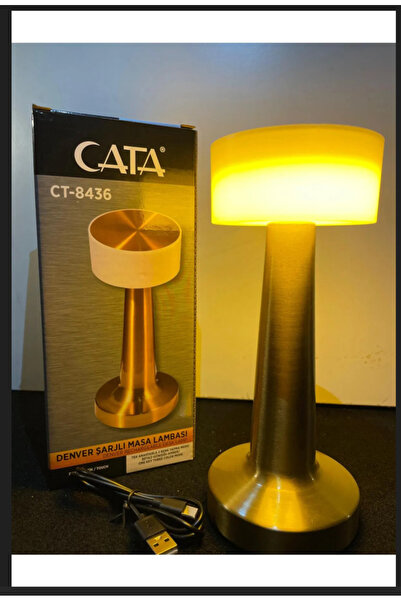 Cata Ct-8436 Altın Renk Denver Şarjlı Masa Lambası - Dokunmatik