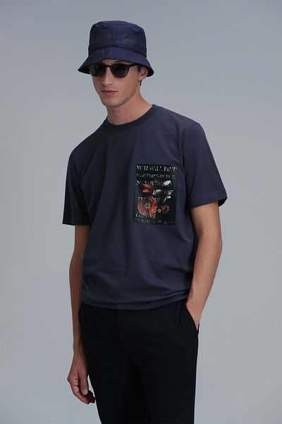 Lufian 111020202 Exotic Modern Graphic T-Shirt Men's T-Shirt Smoked