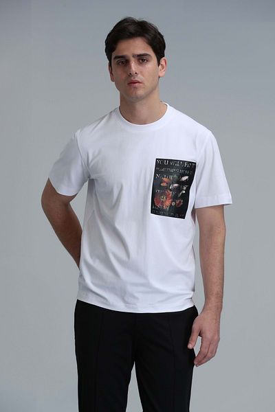 Lufian 111020202 Exotic Modern Graphic T-Shirt Men's T-Shirt White