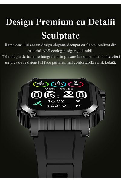 ALPACO Men's Smartwatch Military, 1.85" TFT HD Screen, GPS, Bluetooth 5.3, Voice Calls, Fitness Tracking