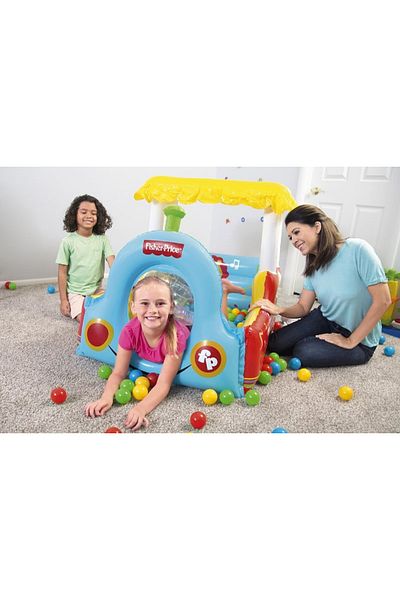 BESTWAY بيست واي حفرة كرات فيشر برايس علي شكل قطار قابلة للنفخ 1.32m x 94cm x 89cm