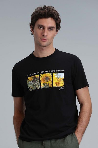 Lufian 111020192 June Modern Graphic T- Shirt Men's T-Shirt Black