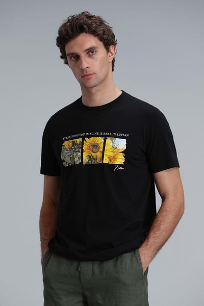 Lufian 111020192 June Modern Graphic T- Shirt Men's T-Shirt Black