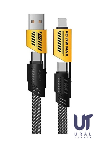 UralTeknik Newpower 4 ü bir arada Type-c 65 watt + Lightning 27 watt hızlı sa...