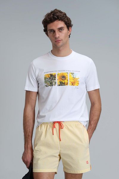 Lufian 111020192 June Modern Graphic T- Shirt Men's T-Shirt White
