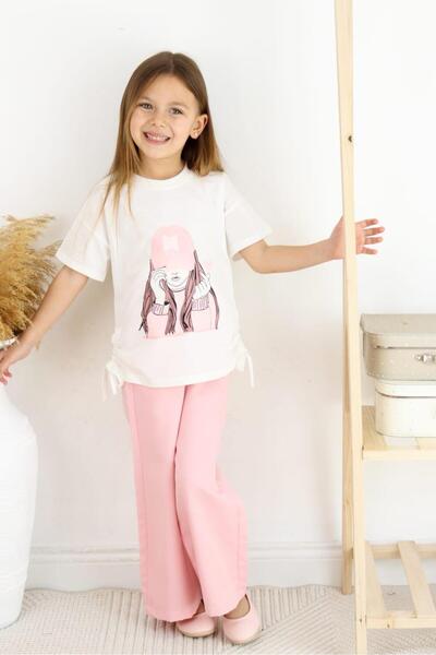 ESİLA KİDS 6-13 Years Old Girl's Picture Printed Waiter Set