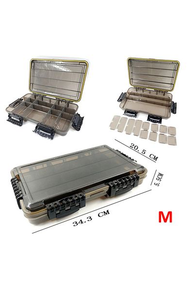 JSFUN M Large-Capacity Waterproof Fishing Tackle Box Fishing Accessories Tool Storage Box Fish Hook Fake .