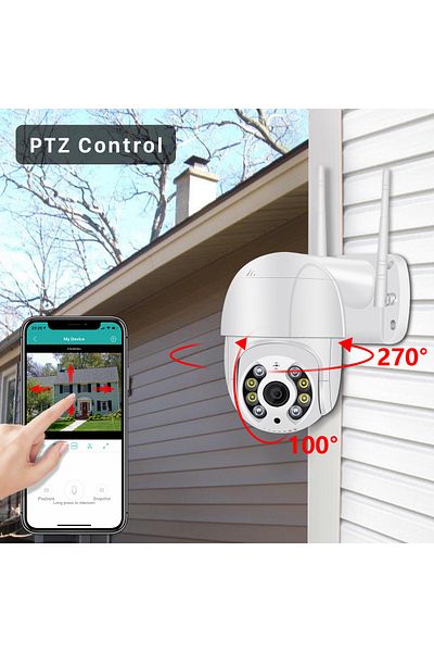 ALPACO 3MP WiFi PTZ Security Camera, Color Night Vision, Two-Way Audio, Motion Detection,
