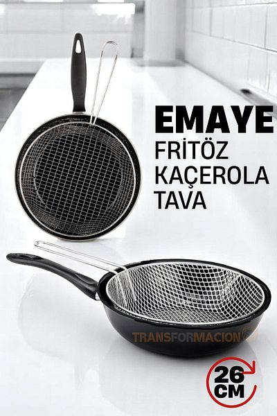 Transformacion Enameled Frying Pan with Fryer - Frying Kaçerola Multi Use 26 cm 721670