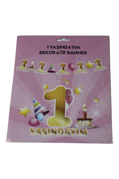 PARTY CONCEPT Dekorativni banner star 1 godinu, roze