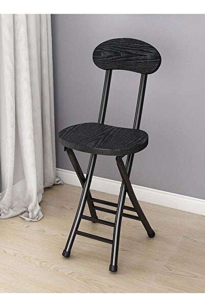 Taimi Folding Chair with Metal Frame Chair, Portable Chair For Indoor and Outdoor Use - Black