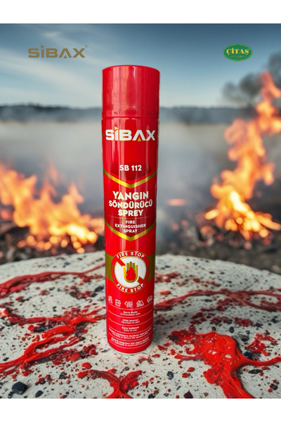 Sibax SİBAX YANGIN SÖNDÜRÜCÜ SPREY 1000ML BÜYÜK BOY EV-OFİS-ARABA MİNİ YANGIN TÜPÜ SOBA ŞÖMİNE SÖNDÜRME