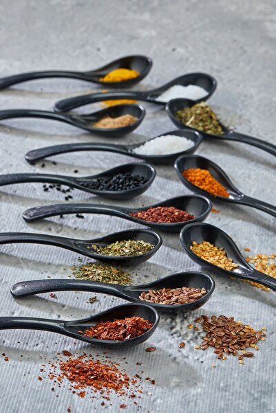 Carat Home 36 Black Serving and Spice Spoons - Breakfast Honey Spoon Sugar Jam Serving Spoon