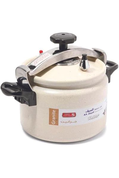 ALSAIF Granite and Aluminum Pressure Cooker – 8 Liters, Pearl White, Model: K98008/PW