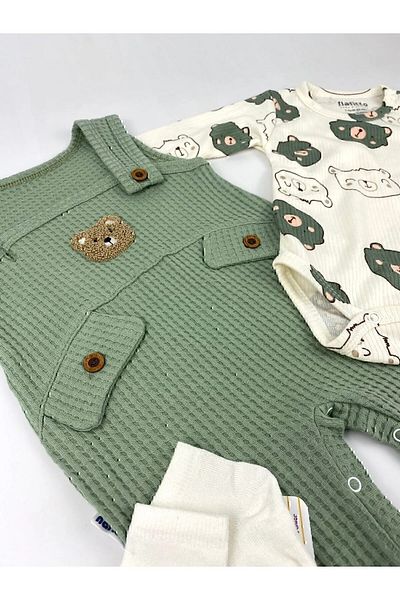 FEBA STORE Bear Embroidered Baby Rompers