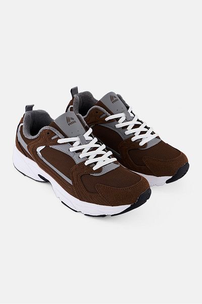 RBX Men Brand Logo Lace Up Outdoor Shoes, Dark Brown