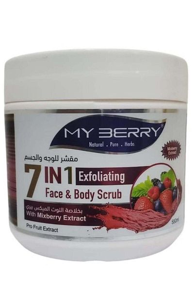 MY BERRY Exfoliating Cream 7×1 for Face and Body with Berry Extract 550ml