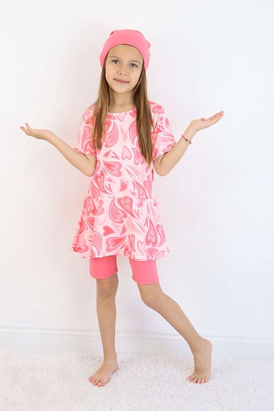 Harika KIDS Girl's Crew Neck Skirted Swimsuit and Leggings Bonnet Included.