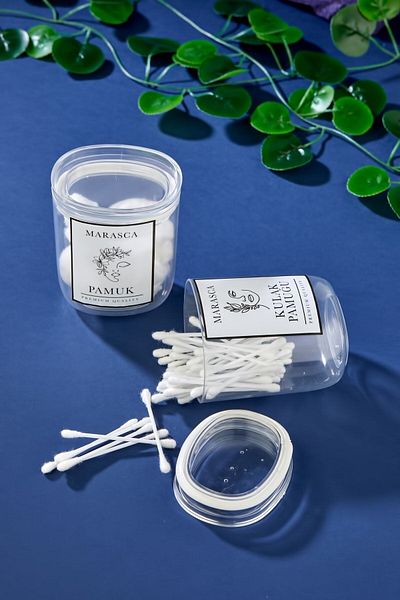 Carat Home Set de 2 borcane din bumbac și bumbac Marasca Borcane din bumbac 400 ml
