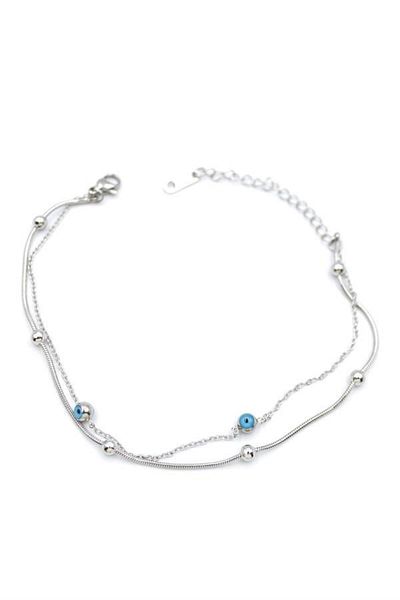 MR RZN STORE Evil eye anklet - silver