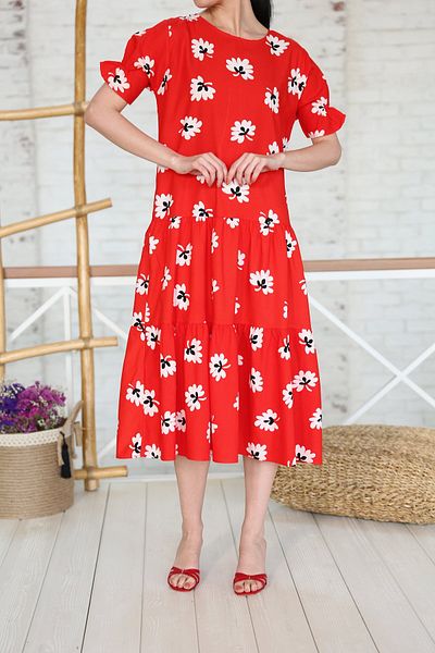 Suzi Flower Patterned Short Sleeve Dress 24988