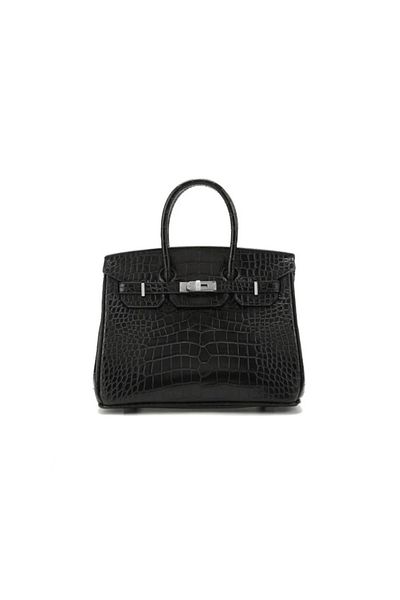 Generic Elegant and luxurious women's handbag and shoulder bag, medium size, made of Croc leather, with a leather strap.