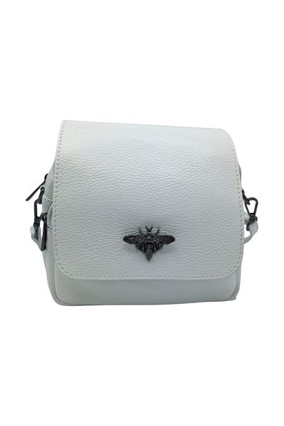 EVoStyle Geanta Damă EVoStyle MP135, Piele Naturala Italia, 21 x 17.5 x 8.5 cm, Alb