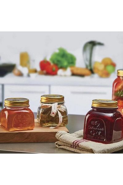 Paşabahçe Pasabahce 80384 Homemade Glass Jar with Metal Lid 500 Cc - 3 Pieces