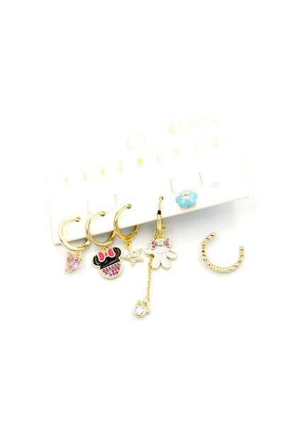 MR RZN STORE Multiple Mck Mouse Earrings - Gold