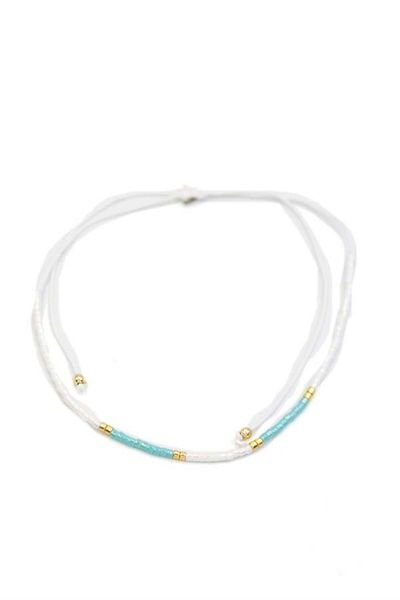 MR RZN STORE Sand bead anklet - white