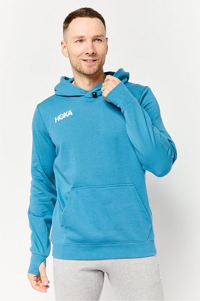 hoka Men Sportswear Fit Long Sleeves Outdoor Hoodie, Teal