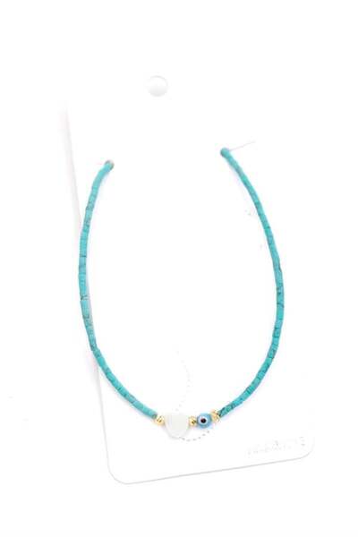 GARENTAS Litaetrend Afghan Bead Anklet - Water Green