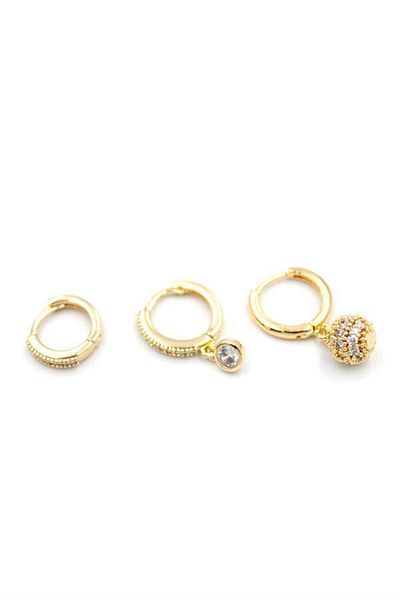 MR RZN STORE 3 Ball Earrings - Gold