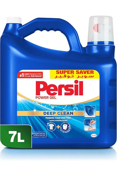 Persil Liquid Laundry Detergent for Top-Loading Washing Machines, 7L–Deep Clean Technology, 2X Power