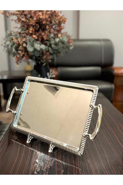aljahwari Small single serving tray, stainless steel
